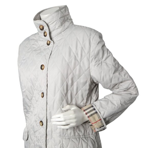 Burberry London Quilted Jacket Nova Check Lining Diamond Stitch Coat England - Picture 7 of 15